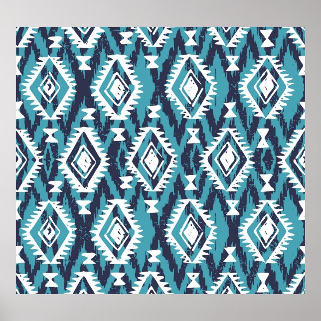 Affiche Tribal géométrique Aztec Navajo Imprimer (Devant)