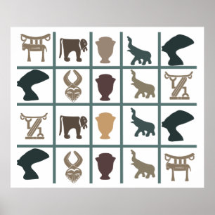 Affiche tribale africaine authentique