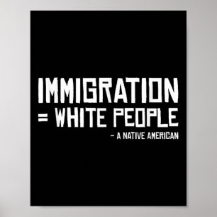 Affiche Tribu indienne Immigrants Blancs Autochtones Améri