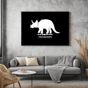 Affiche Tricératops Dinosaur Silhouette