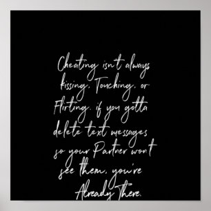 Affiche tricher n'est pas toujours embrasser toucher ou fl