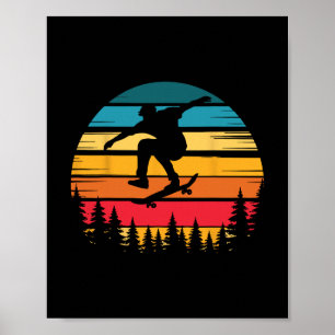 Affiche Trick de skateboard rétro Mouvement Amour de skate
