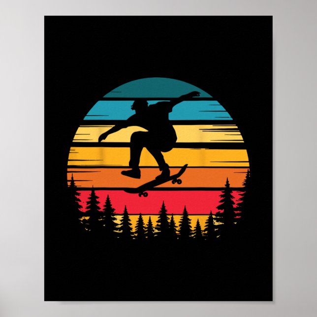 Affiche Trick de skateboard rétro Mouvement Amour de skate (Devant)