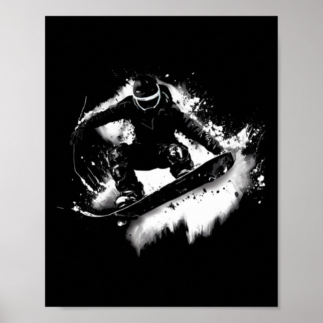Affiche Trick Jump Nez Grab Snowboard (Devant)