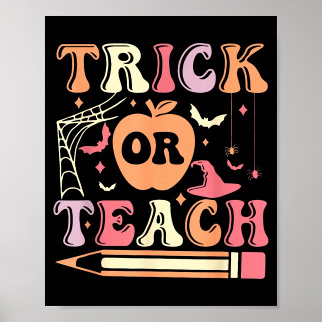 Affiche Trick or teach halloween enseignant  (Devant)