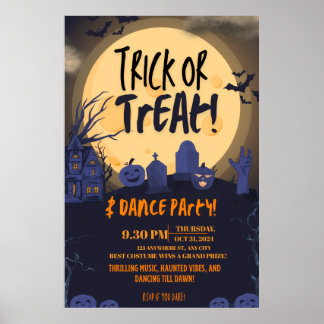 Affiche Trick or Treat Halloween Dance Party Invitation🎃