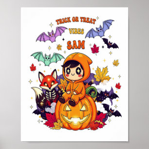 Affiche Trick or Treat Halloween mignon