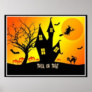 Affiche Trick or treat, Halloween Soirée...Effrayant