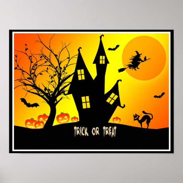 Affiche Trick or treat, Halloween Soirée...Effrayant (Devant)