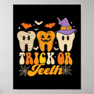 Affiche Trick Ou Dents Costumes Halloween Dental Istant De
