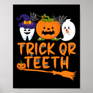 Affiche Trick Ou Dents Dentiste Dentiste Halloween Squa De
