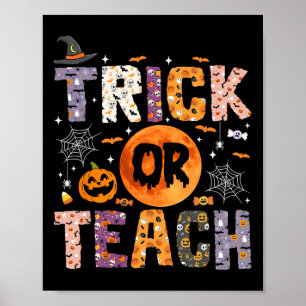 Affiche Trick Ou Enseigner Funny Enseignants Halloween Gho
