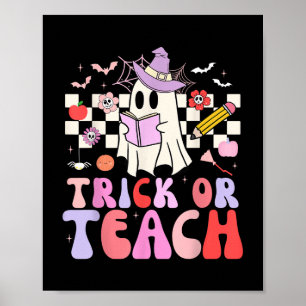 Affiche Trick Ou Enseigner Super Enseignant Halloween Retr