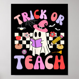 Affiche Trick Ou Enseigner Super Enseignant Halloween Retr