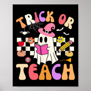 Affiche Trick Ou Enseigner Super Enseignant Halloween Retr