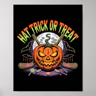 Affiche Trick ou traité Hat Hockey sur glace Halloween Amu