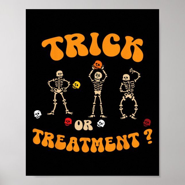 Affiche Trick Ou Traitement Physique Thérapie Squelette Pt (Devant)