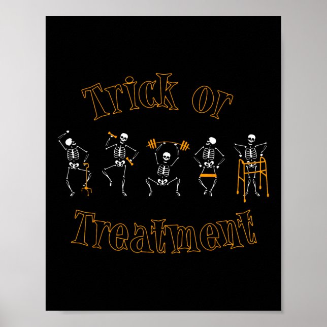 Affiche Trick Ou Traitement Thérapie Physique Squelette Ha (Devant)