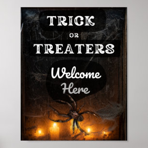 Affiche Trick ou Traitements Bienvenue ici Halloween Éffra