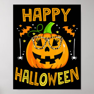 Affiche Trick Ou Traiter Halloween Drôle Citrouille Happy