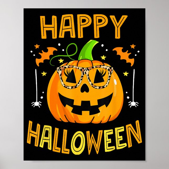 Affiche Trick Ou Traiter Halloween Drôle Citrouille Happy  (Devant)