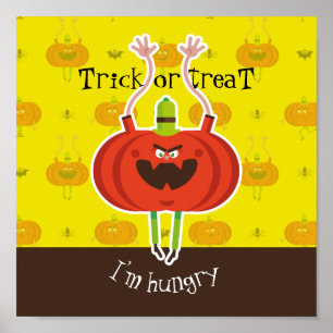 Affiche Trick ou traiter j'ai faim