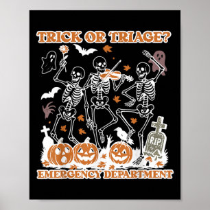 Affiche Trick Ou Triage Service D'Urgence Er Skeleton H