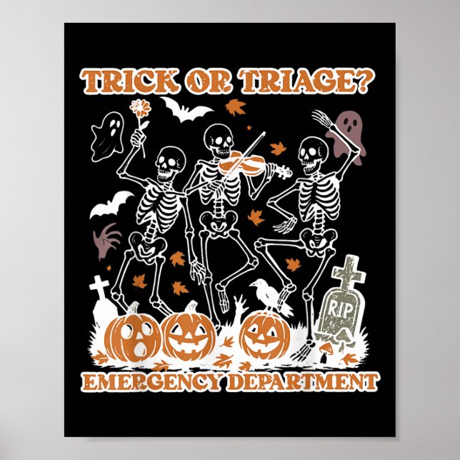 Affiche Trick Ou Triage Service D'Urgence Er Skeleton H (Devant)