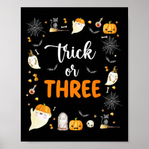 Affiche Trick Ou Trois Anniversaire Fête 3e Anniversaire É