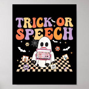 Affiche Trick Ou Voix Retro Slp Halloween Thérapie De La P