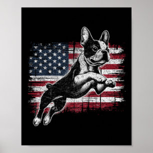 Affiche Tricolore de Boston Drapeau Américain 4 Juillet Pa