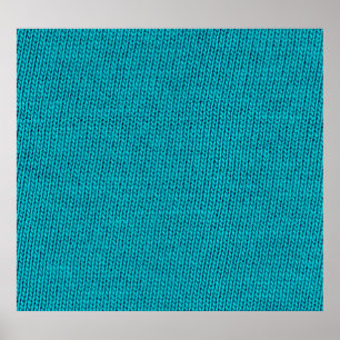 Affiche Tricot bleu Laine Texture Closeup