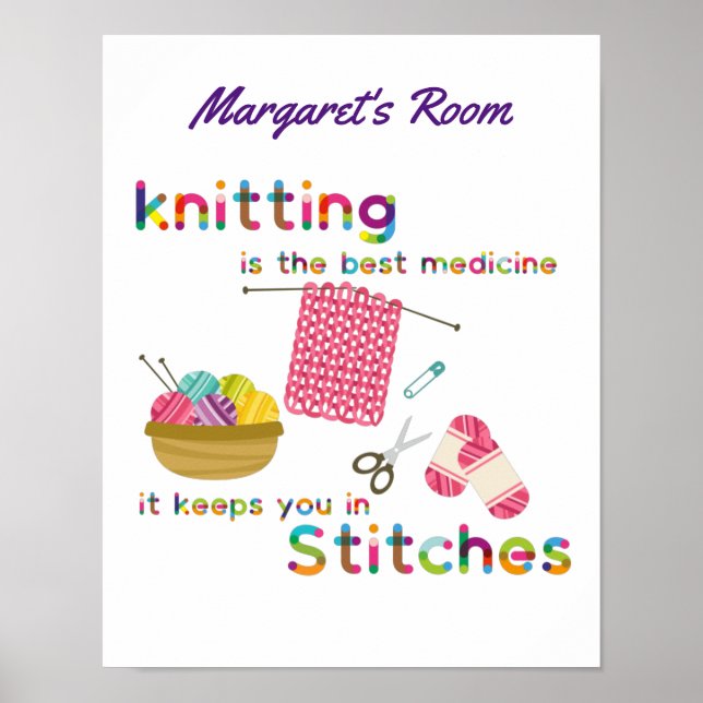 Affiche Tricot est le meilleur médicament Customisé (Devant)