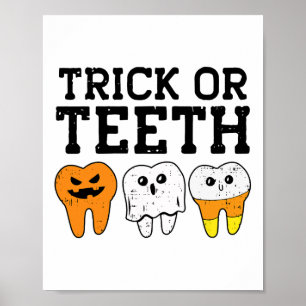 Affiche Tricoter Ou Dents Dentaire Dentiste Istant Hallowe
