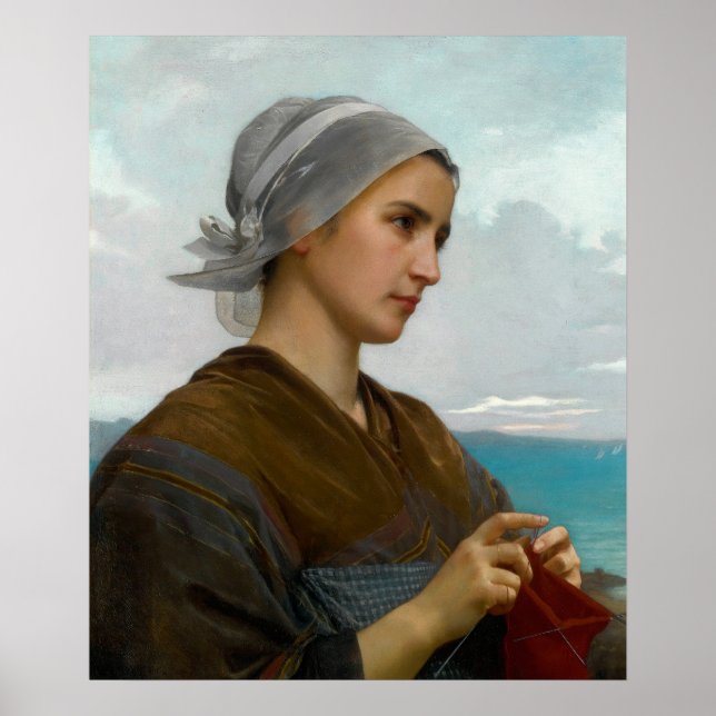 Affiche Tricoteuse Bretonne par William-Adolphe Bouguereau (Devant)