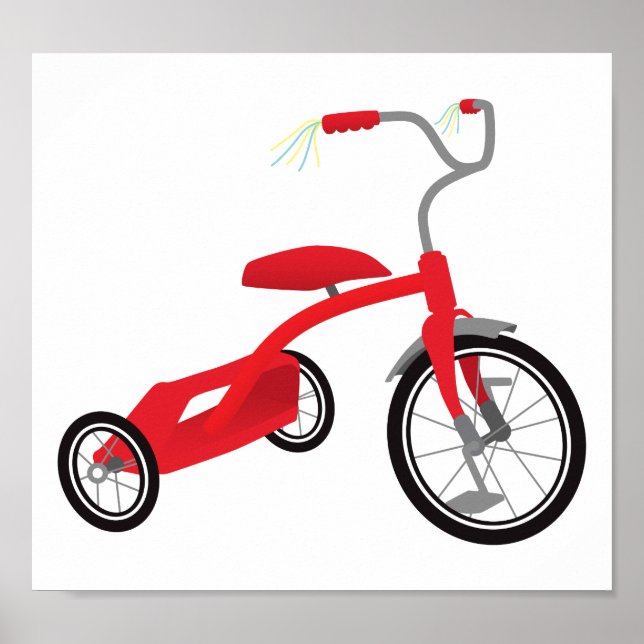 Affiche Tricycle rouge graphique (Devant)