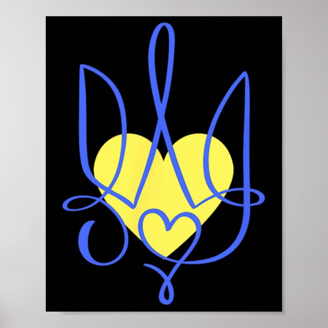 Affiche Trident Coat Of Arms Ukraine Gift Heart  (Devant)