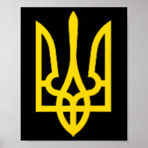 Affiche Trident d'or ukrainien Ukraine Zelensky