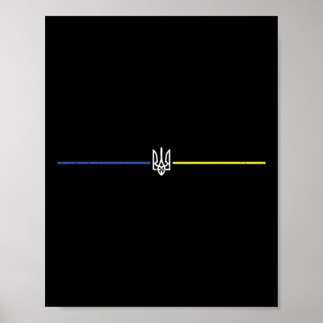 Affiche Trident Lignes d'Ukraine Blason héraldique ukraini (Devant)
