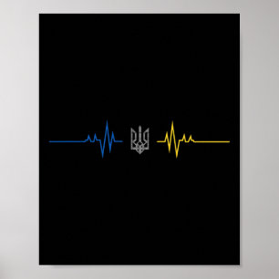 Affiche Trident ukrainien Drapeau de l'Ukraine - Je suis a
