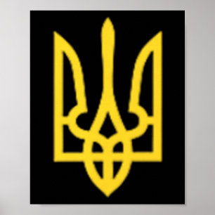 Affiche Trident ukrainien - Symbole ukrainien Tryzub