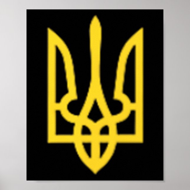 Affiche Trident ukrainien - Symbole ukrainien Tryzub  (Devant)