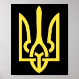 Affiche Trident ukrainien - Symbole ukrainien Tryzub