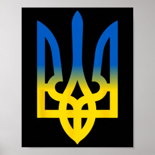 Affiche Trident ukrainien Volodymyr Zelensky président de