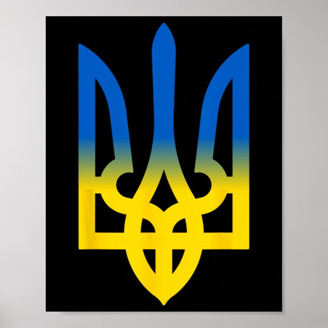 Affiche Trident ukrainien Volodymyr Zelensky président de  (Devant)