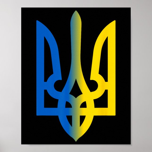 Affiche Trident ukrainien Volodymyr Zelensky président de  (Devant)