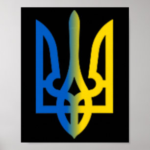 Affiche Trident ukrainien Volodymyr Zelensky Président de