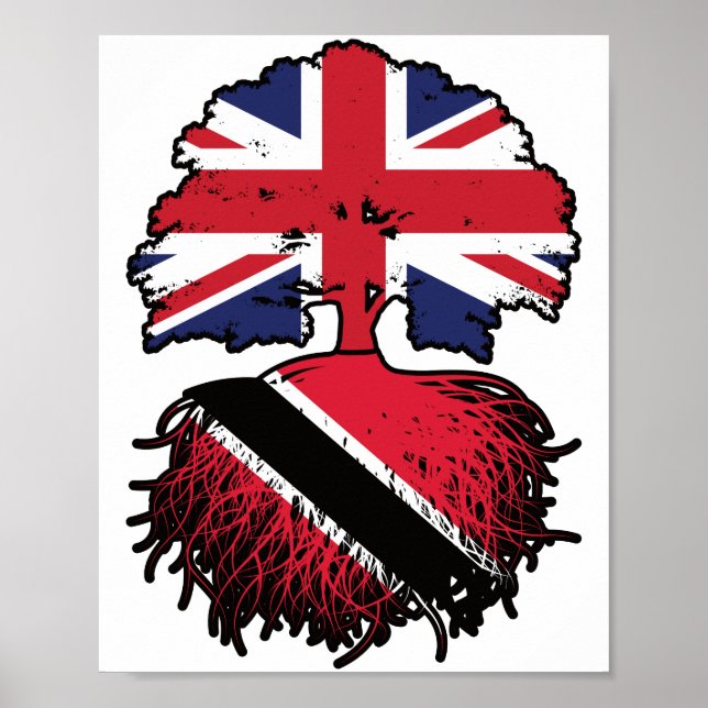 Affiche Trinité-et-Tobago Trinidadien British UK Tree (Devant)