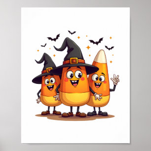 Affiche Trio Corn de bonbons - Drôle caractères d'Hallowee