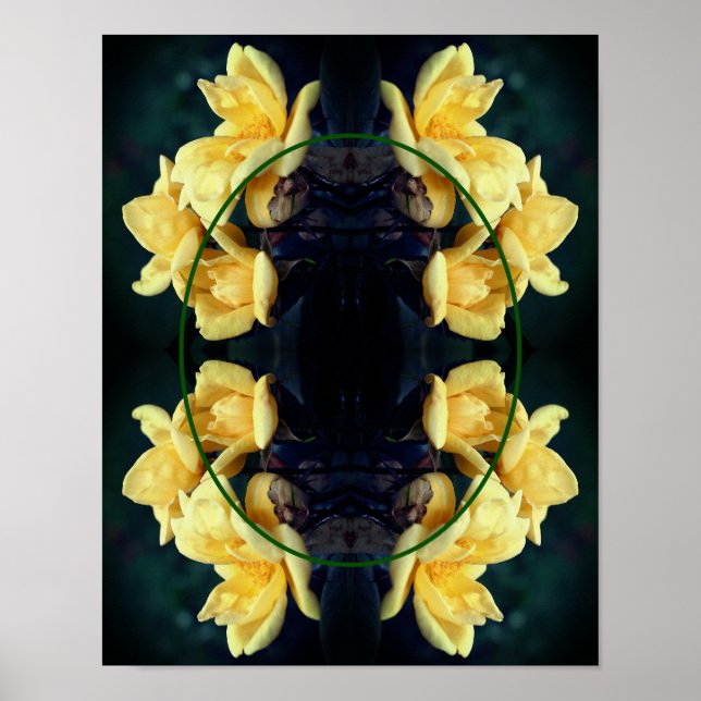 Affiche Trio de cadres de rose jaune Créez votre propre ph (Devant)